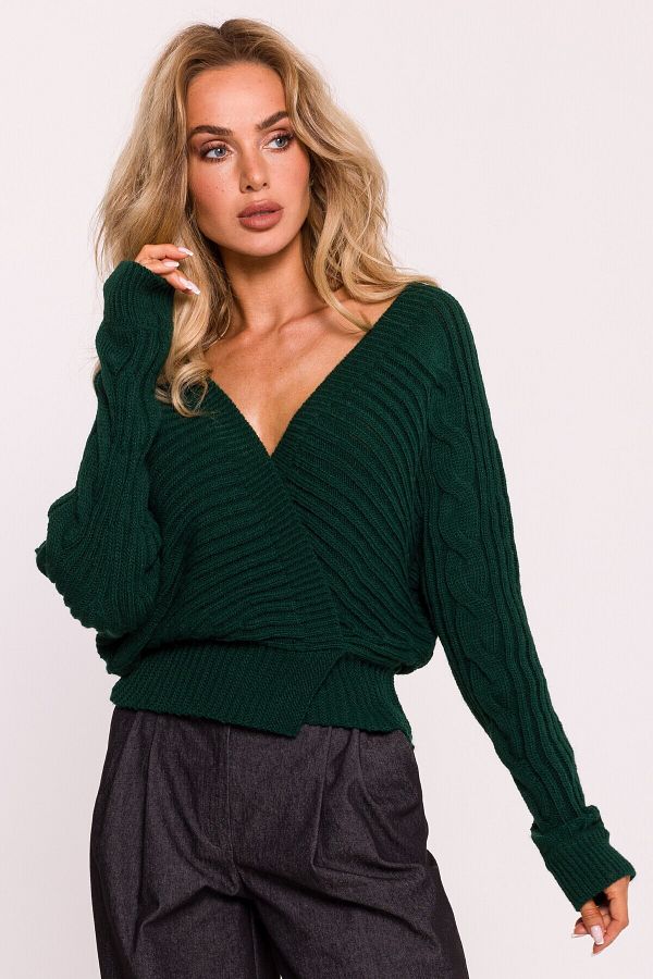 Made of Emotion-Short sweater with a wrap neckline 1