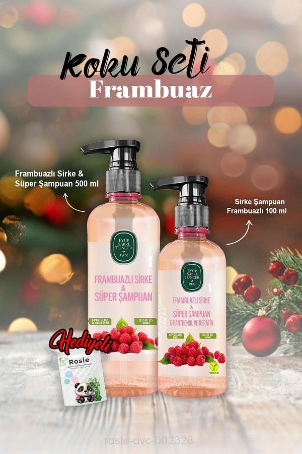 Eyüp Sabri Tuncer-100 ml Shampoo, Raspberry Shampoo 500 ml and Rosie Gift 1