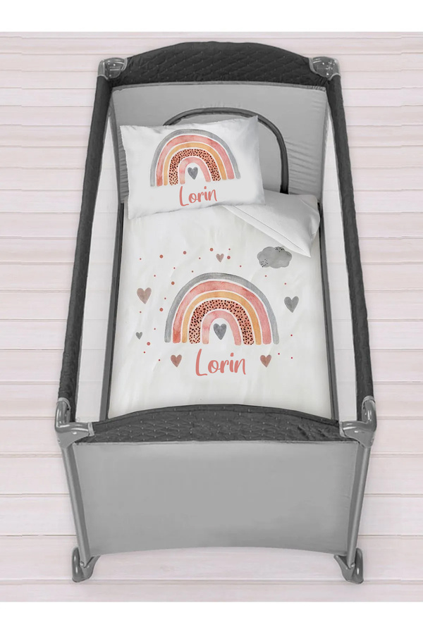 Homamia Isme Özel 75x120 Park Yatak Beşik Nevresim Takımı