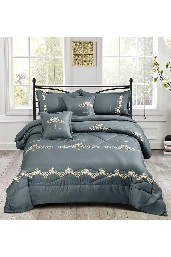 Generic-Comforter Set King Size 6 Pieces Comforter Set Twin Unisex Bedding Set 1