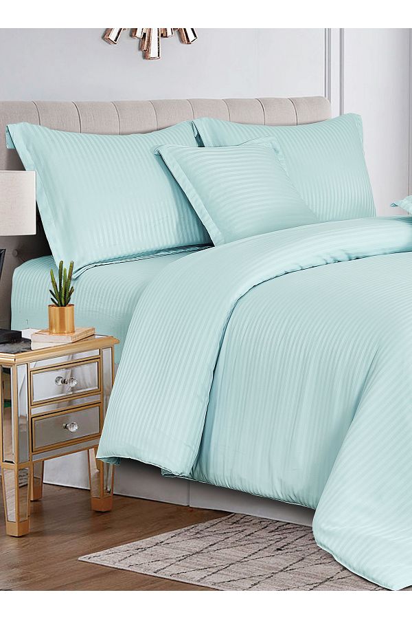 Generic-Hotel Stripe soft Comforter Set, Single Size (160X210 CM) 4 Pieces, Horizontal Striped Pattern 1