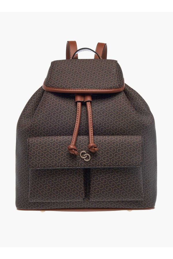 Celeste-Monogram Print Backpack with Drawstring Closure 1