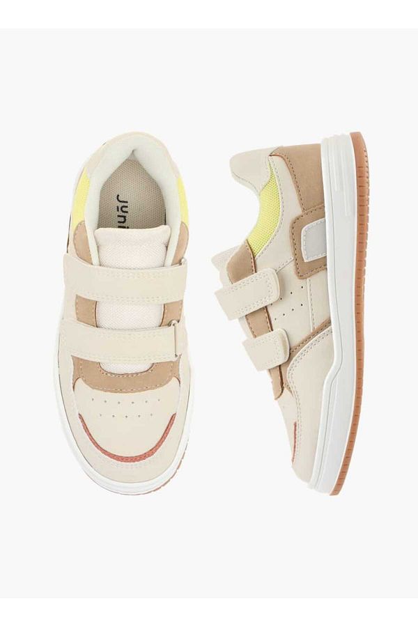 Juniors-Panelled Sneakers with Hook and Loop Closure 1