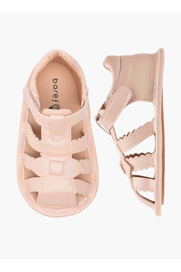 Barefeet-Barefeet Textured Strap Sandals with Hook and Loop Closure 1