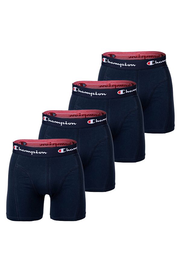 Champion-Herren Boxershorts, 4er Pack - Baumwolle, Logobund, einfarbig 1
