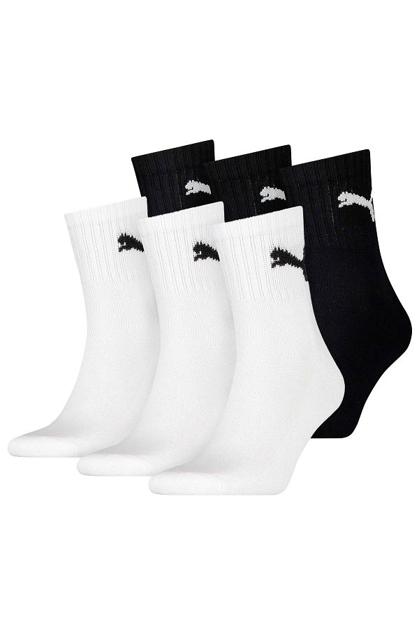 Puma-Unisex Sportsocken, 6 Paar - Short Crew Socks, Tennissocken, einfarbig 1