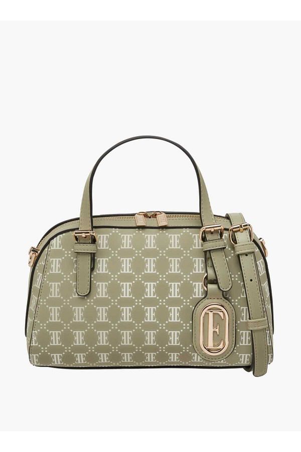ELLE-All-Over Monogram Print Tote Bag with Detachable Strap and Zip Closure 1