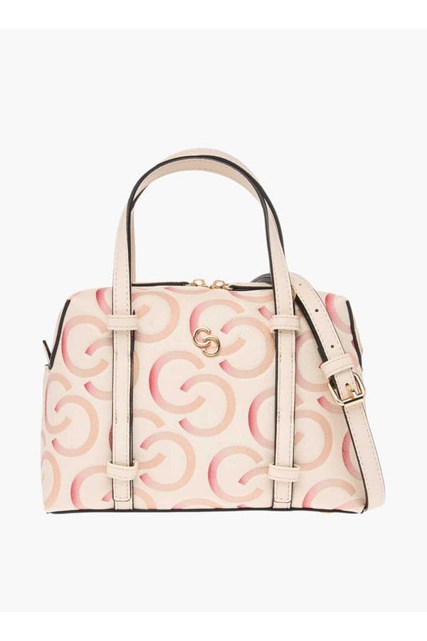 Celeste-Monogram Embossed Tote Bag with Double Handles 1