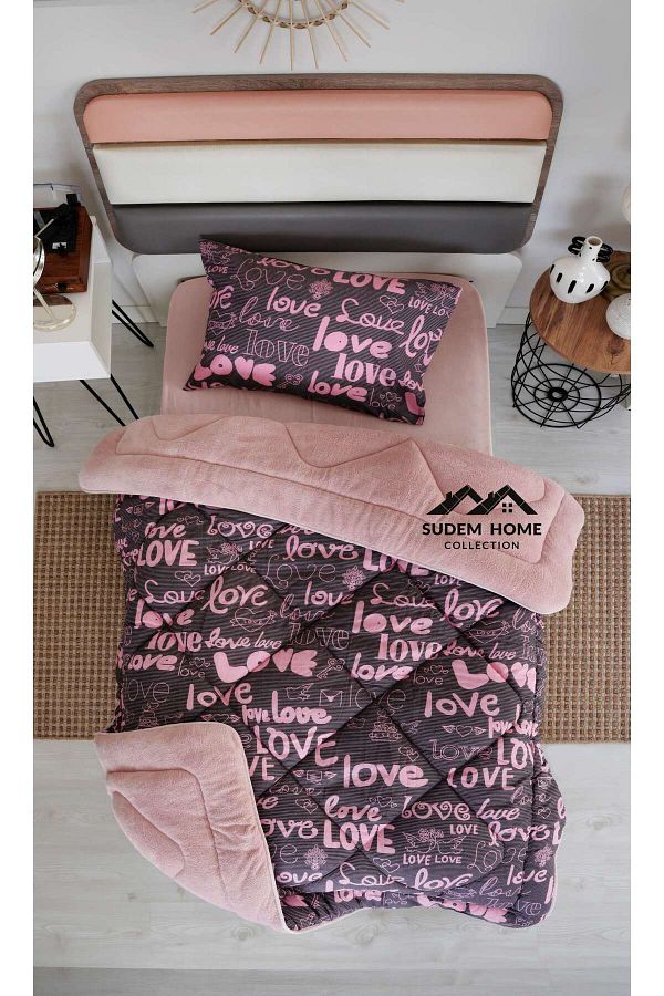 Sudemhome-Single Double Sided Plush Welsoft Quilt and Pillow - Fluffy Soft Fleece 1