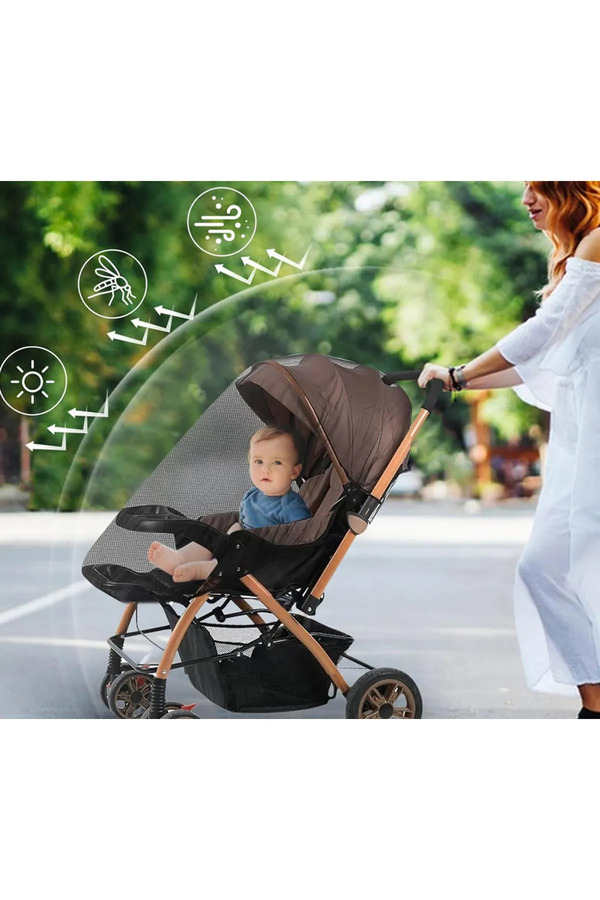 MorBebe Siyah Bebek Arabası Sinekliği Tüm Bebek Arabalarına Uyumludur (hem Ana Kucağı Hemde Bebek Arabası )