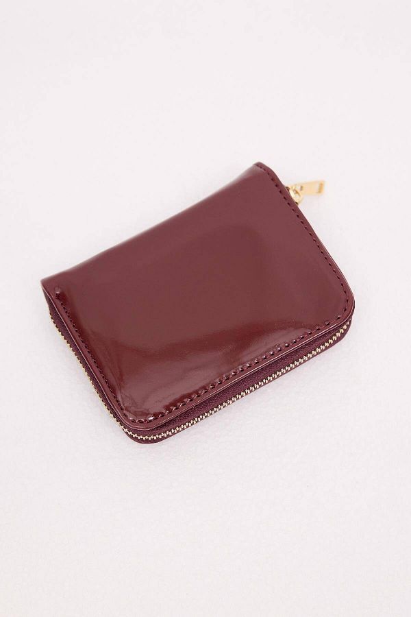 Addax-Patent Leather Zippered Wallet - CZDN125 1