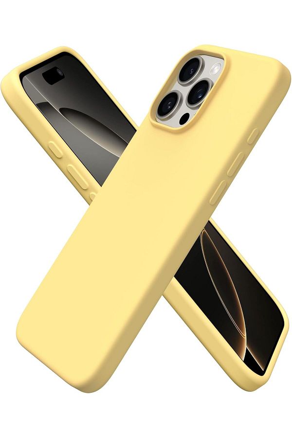 AWH-Compatible with iPhone 16 Pro Max Case 6.9", Liquid Silicone with Anti-Scratch Lining - Yellow 1