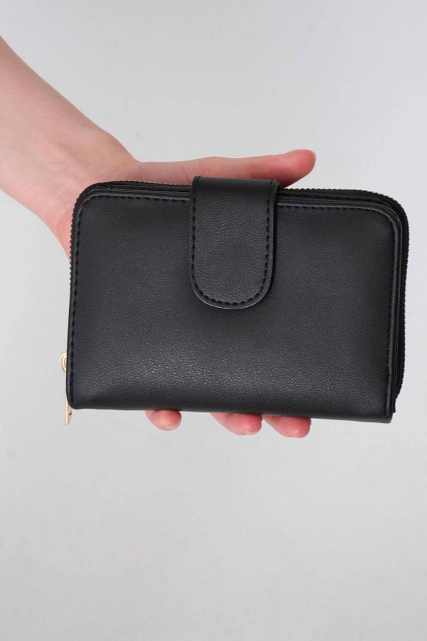 Addax-Czdn77-F9 Model Wallet with Zipper and Snap Closure 1