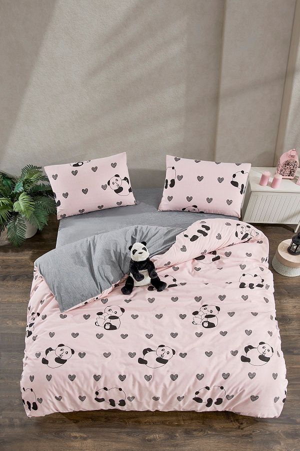 MAMAN'S HOME-Nancy Double Personality Patterned Bedding Set with Elastic Sheets and 2 Pillow Cases 1