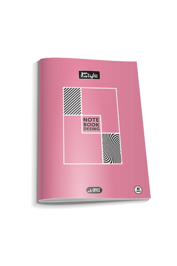 Glanart-A4 Size Red Lined 40 Sheets Checkered Notebook with Plastic Cover - 1 Piece Newstyle 1