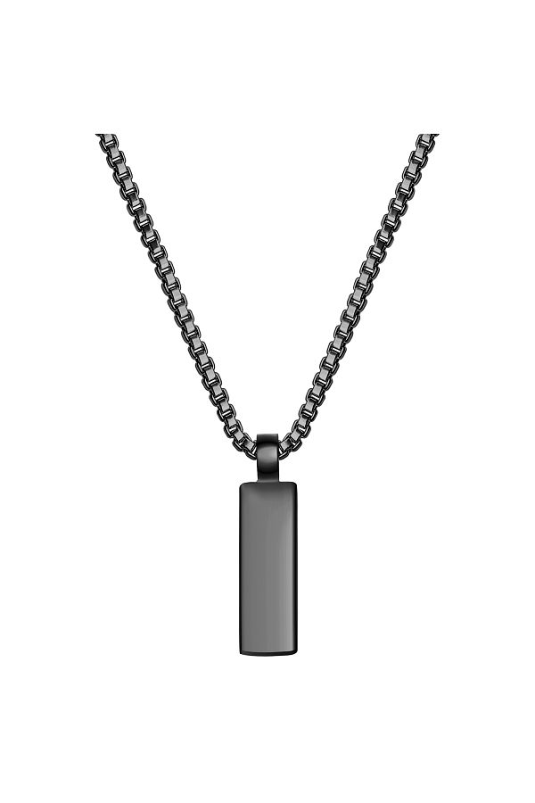 True Rebels-Edelstahlhalskette Kette Mit Anhänger Edelstahl Schwarz 1