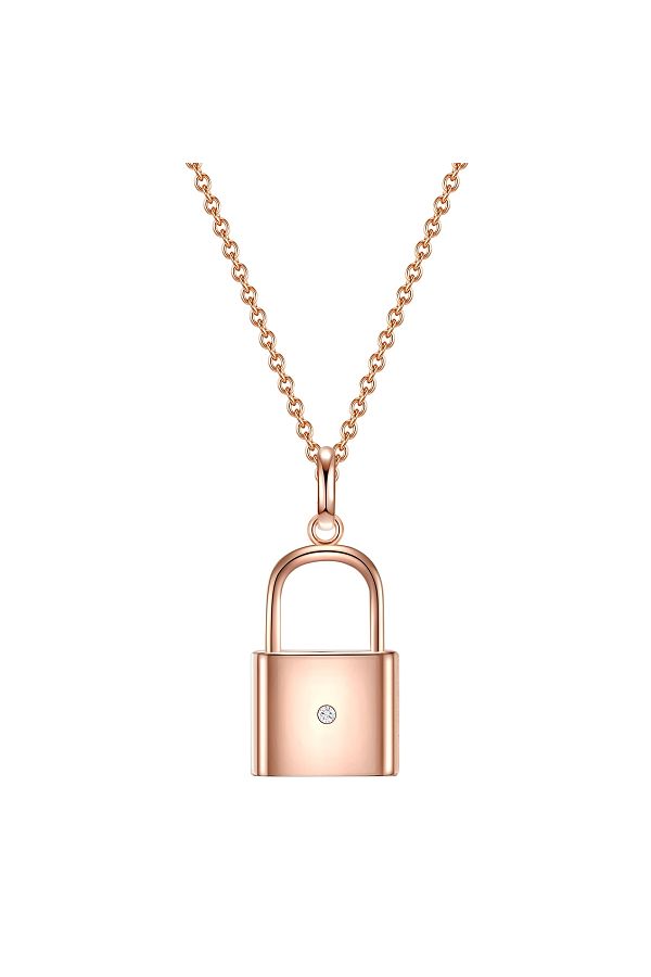 Lulu & Jane-Diamanthalskette Kette mit Anhänger Sterling Silber roségold Diamant weiß 1