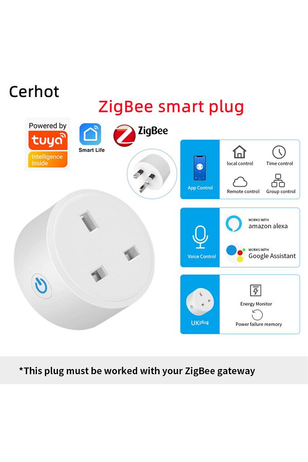 Choice-20a Uk Zigbee 1pcs Cerhot Tuya Zigbee/wifi/homekit Plug Smart Socket Power Monitor Wifi Plug Uk Sock 1