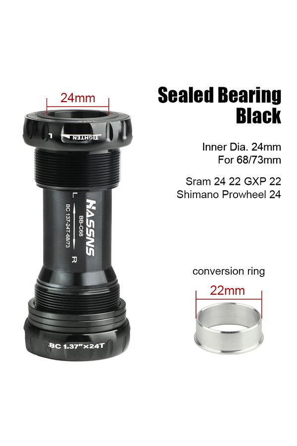 HASSNS-Boxed Black Central Movement Bicycle Bottom Bracket Mtb Hollowtech Central Movement Mountain 1