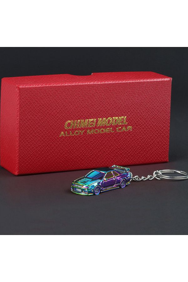 Choice-Gtr Purple 1:64 Scale Gtr-r34 Rs7 Car Model Toys Car Chain Metal Diecast Keyring Electroplating Pain 1