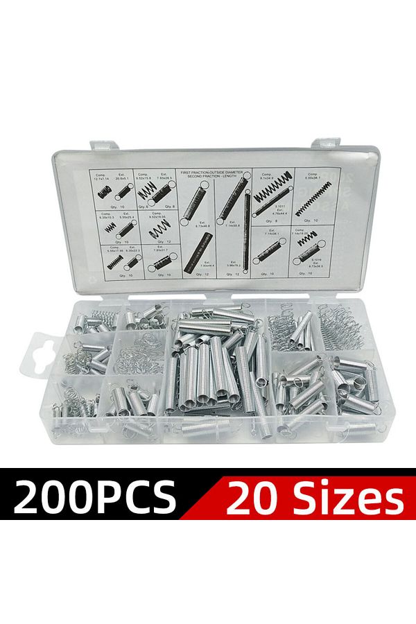 Choice-200pcs Set 200pcs Set Hardware Tension Spring Compression Spring Kit Electrical Hardware Torsional 1