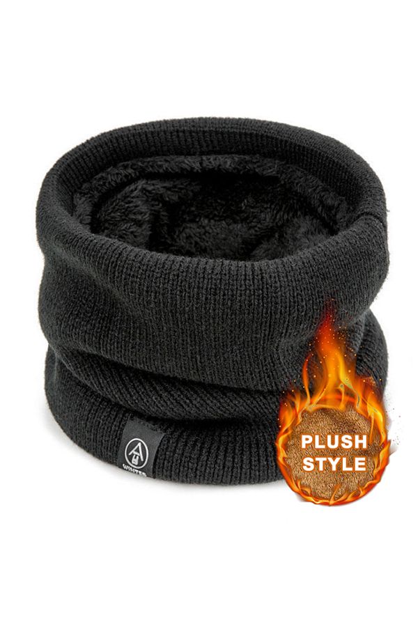 Choice-6PCS Black Fashion Soft Knitted Neck Warmer Sport Scarf Women Men Face Cover Winter Skating Running 1
