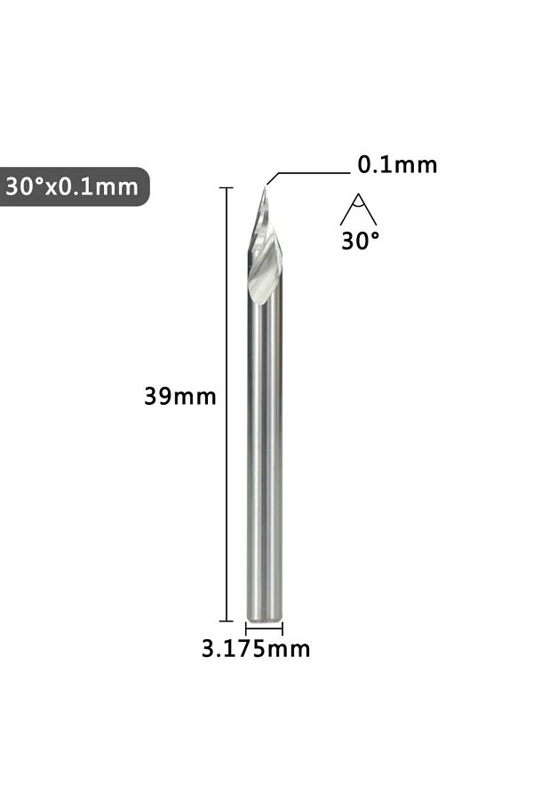 Choice-XCAN PCB Engraving Bit 3.175mm Shank V Shape Carving Bits 10-30 Degrees Carbide CNC Router Bit Ti... 1