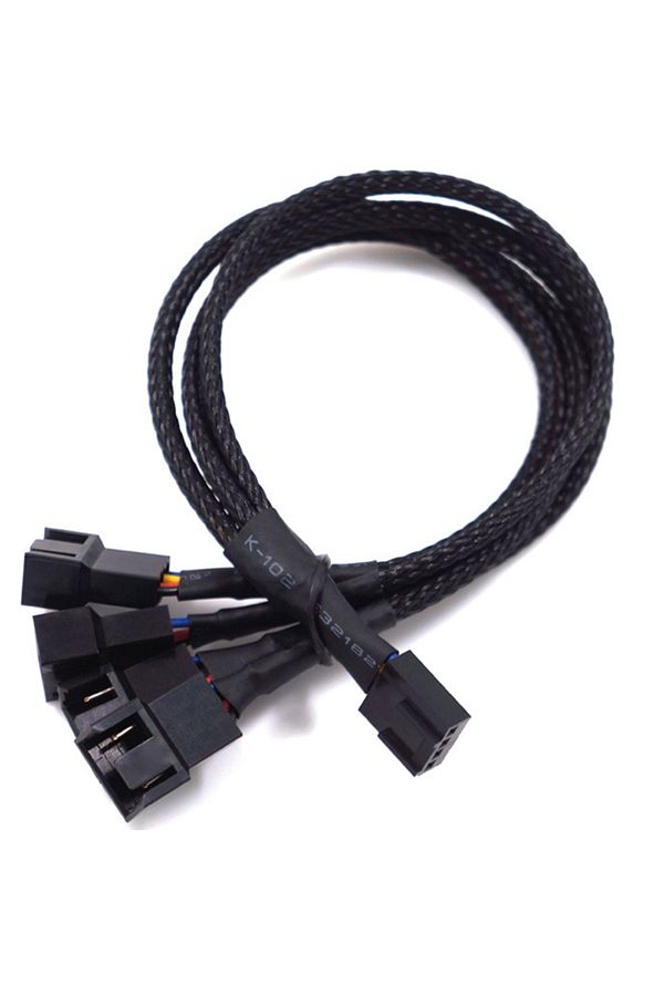 Choice-1 in 4 New 4 Pin Pwm Fan Cable 1 To 4/3/2/1 Ways Splitter Black Sleeved 27cm Extension Cable Connect 1
