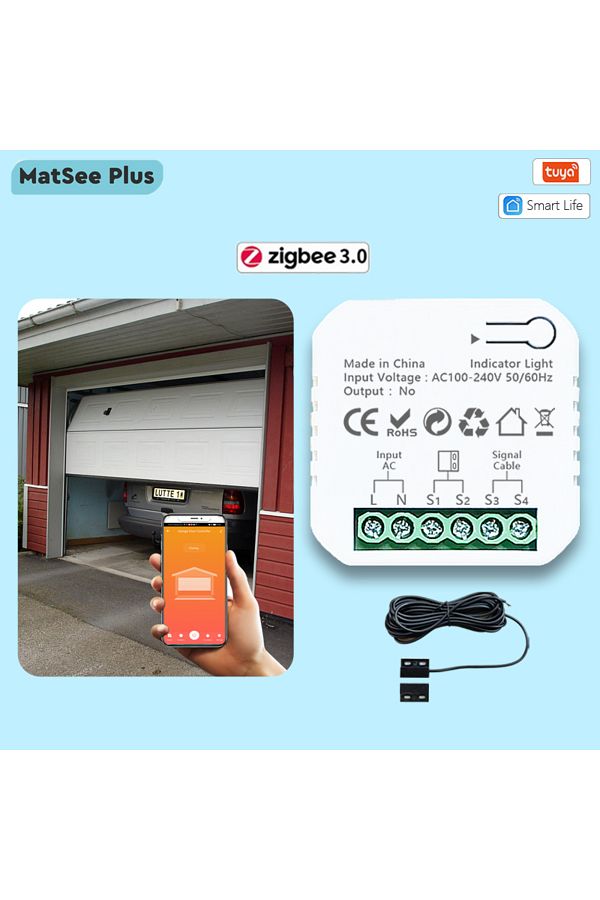 Choice-Eu Plug Type Tuya Smart Life Zigbee Garage Door Opener Controller App Remote Control Supports Alexa 1