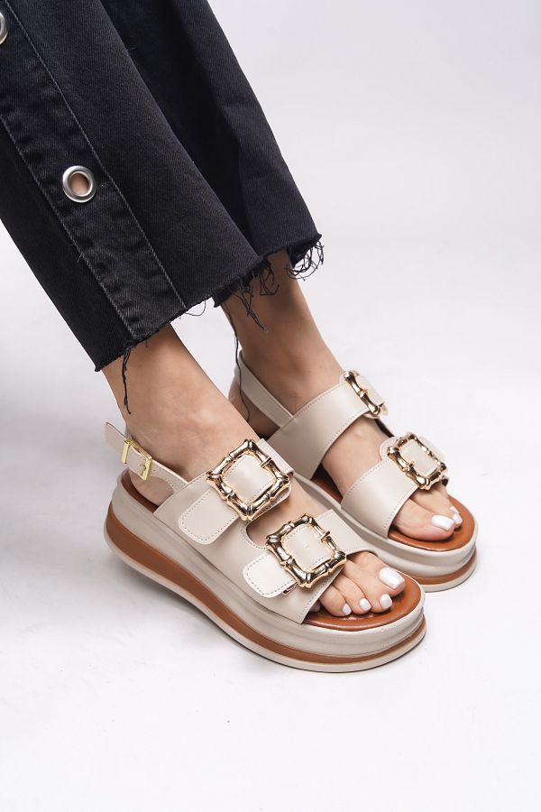 Riccon-Sandały damskie Alyfarrel Beige - 0012319 1