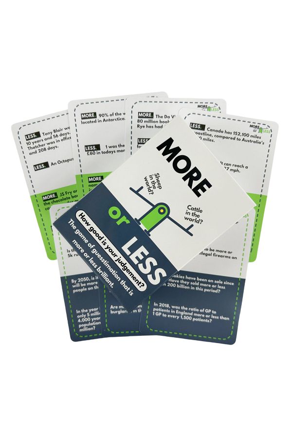 Choice-Dm18-moreless 4 Styles More Or Less Card Game How Good Is Your Judgement Geogpaphy History Science A 1