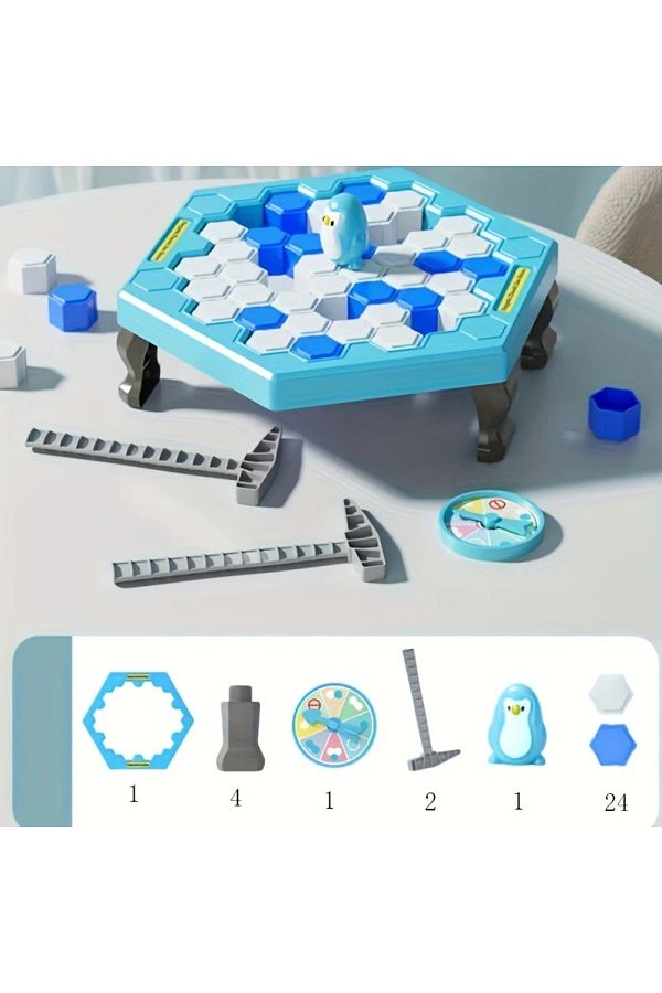 Choice-Blue Save Penguin Knocking Ice Toy, Ice Breaker Knocking And Disassembling Wall Board Game Novelty G 1