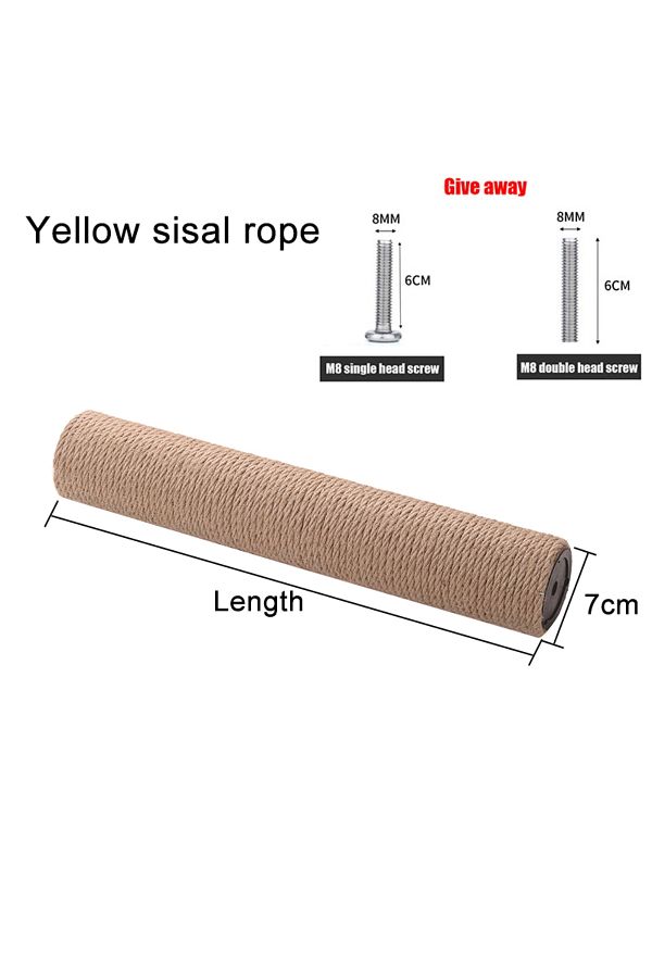 TUNFAN-50cm Yellow Sisal Cat Scratching Post For Cat Tree Tower Diy Cat Climbing Frame Replacement Post Sis 1