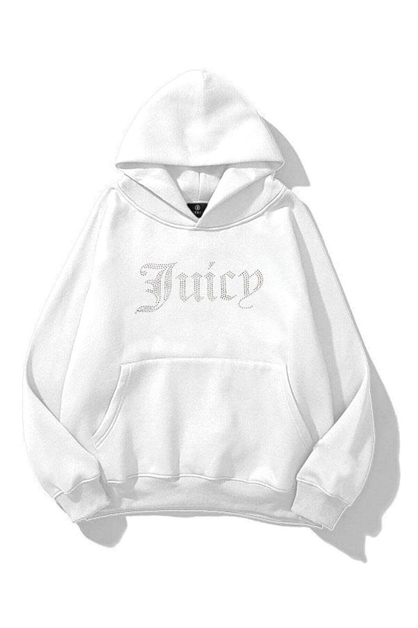 Trendiz-Hanorac alb unisex cu imprimeu Juicy Stone 1