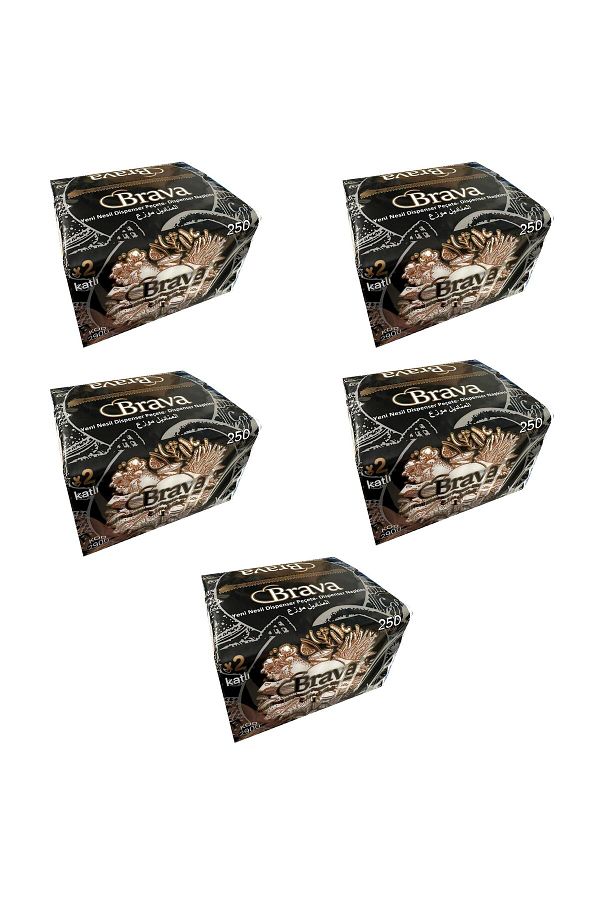 kocal-Koçal Desktop Single Check Paper Dispenser Napkin - 2 Layers - 5 Packs of 250 1