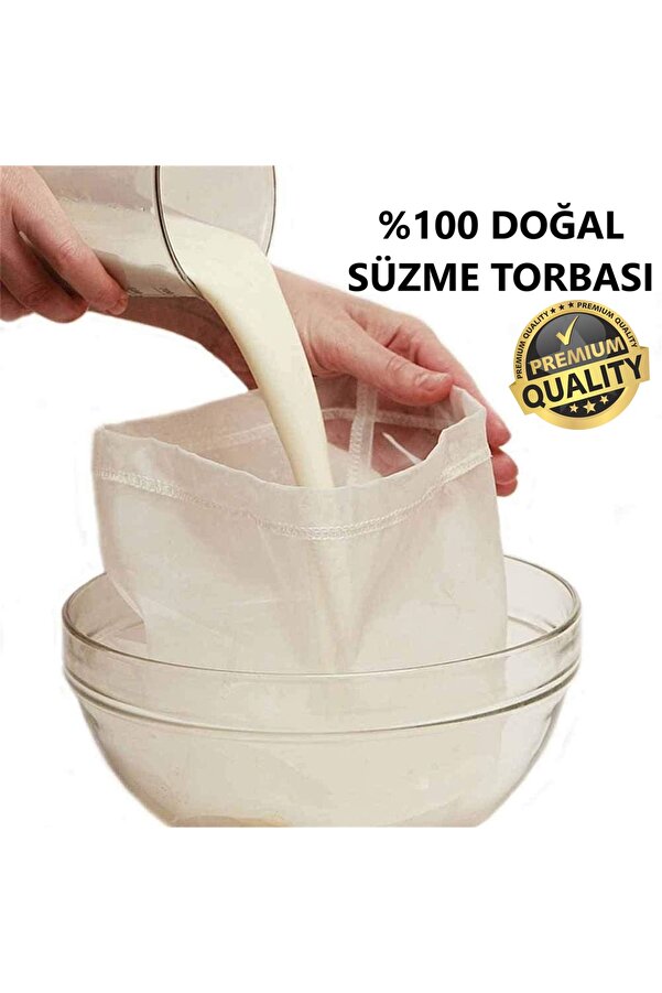 Ferdys Çok Amaçlı Süzme Torbası, Süt Süzme Torbası, %100 Doğal Süzme Torbası, Bez poşet