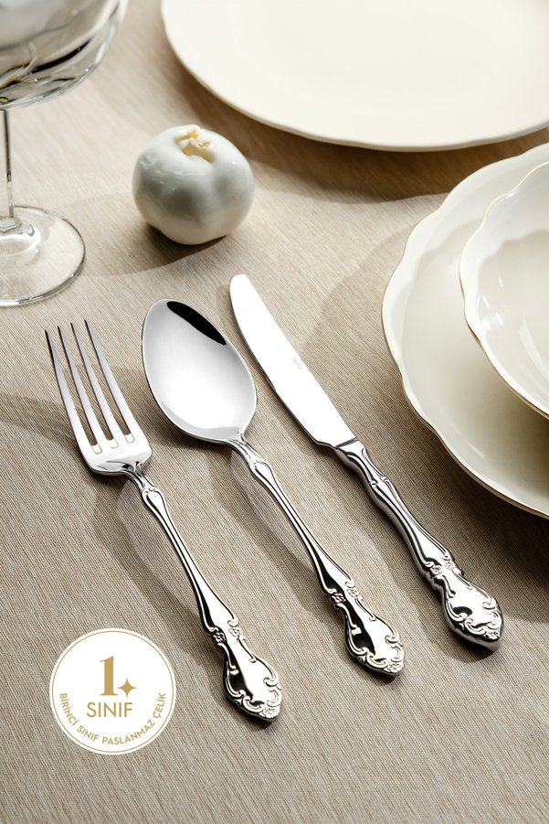 Nehir adriana Plain - 36 Piece Spoon knife Set for 6 People - Trendyol