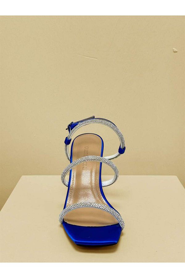 KRISTE BELL-Saks Blue Satin 3 Stripes Stone Women's Evening Dress Heeled Women's Shoes 1