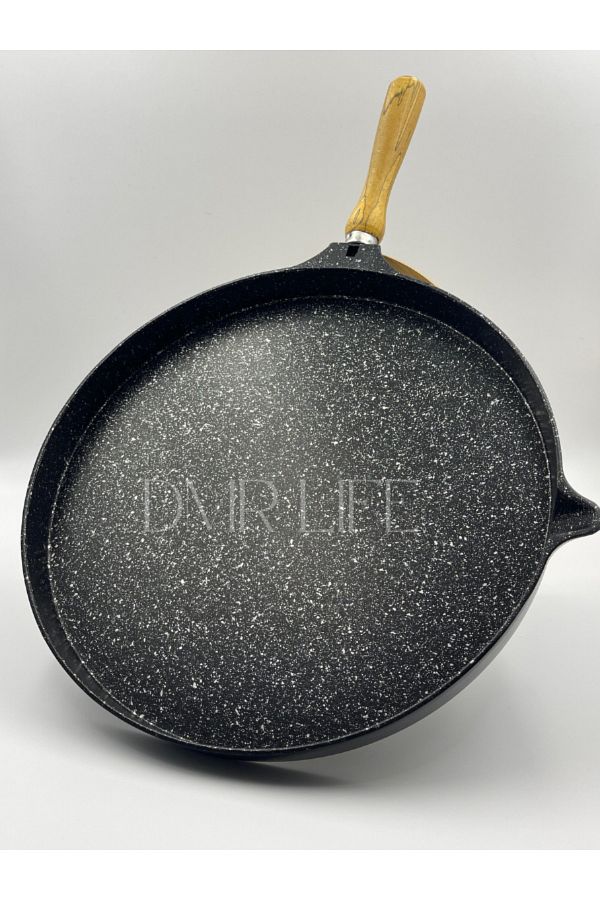 DMR LİFE-Dmr Life Casting Granite Pancake Flatbread Pan Single Sided 34cm 1