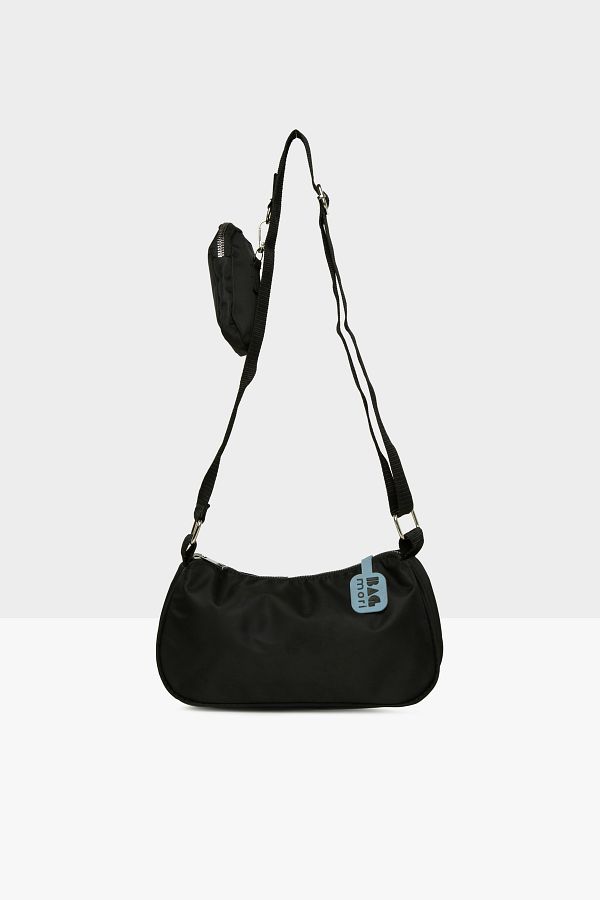 Bagmori-Black Women's Wallet Satin Baguette m 000008576 1