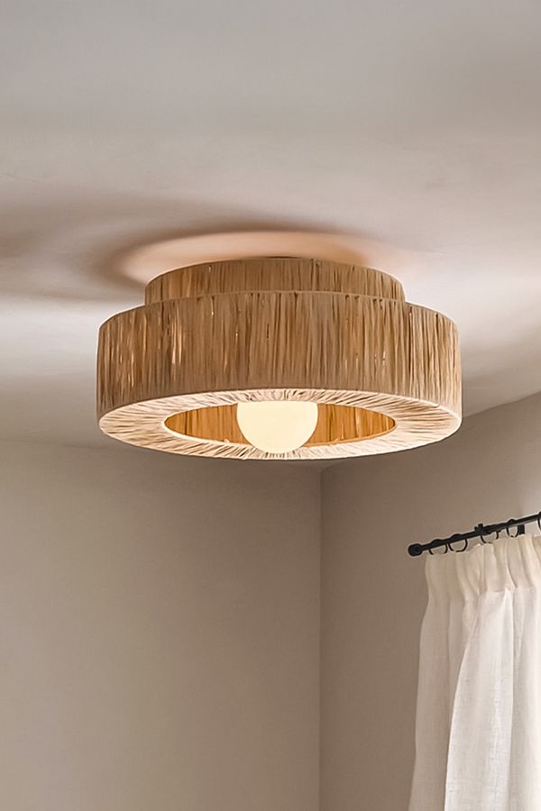 NYLife-Bohemian Rustic Chandelier - Layered and Adjustable Raffia 1