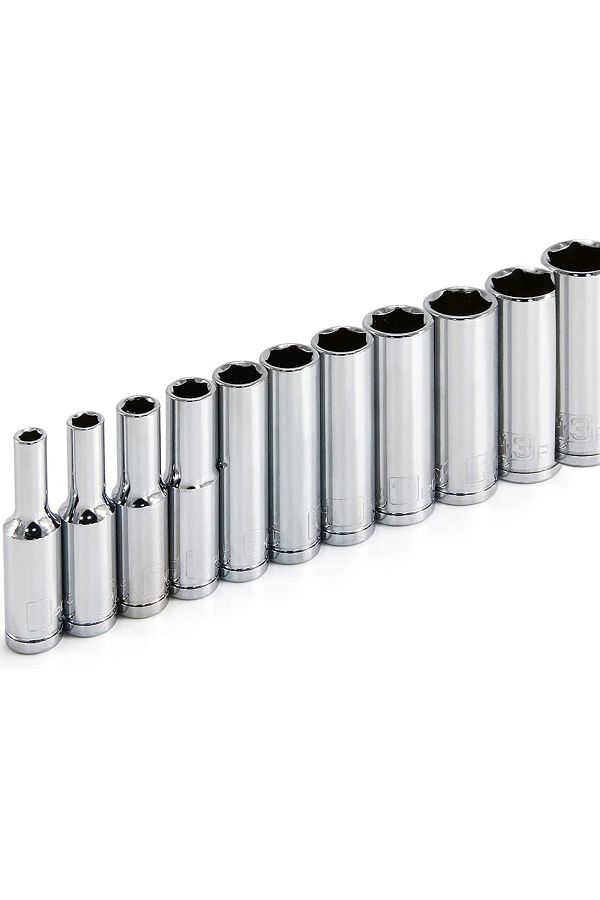 Choice-1set 4-14mm 11pcs Metric Long Chrome Socket Set 1/4-inch Drive 6-point Deep Socket From 4 Mm To 14 M 1