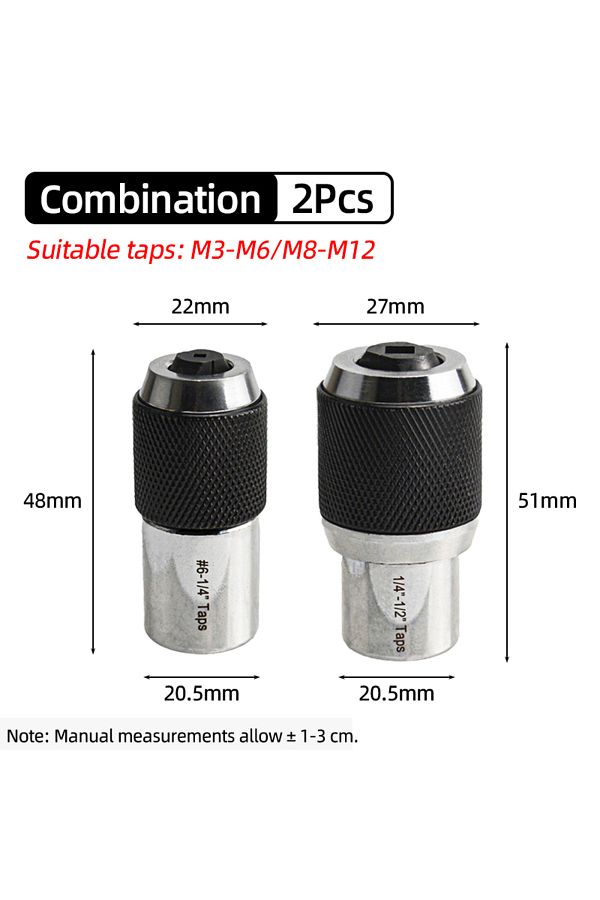 Choice-Combination 2pcs M3-m12 Screw Tap Socket 3/8” Square Drive Adjustable Jaws Extractor Tool Socket Ada 1