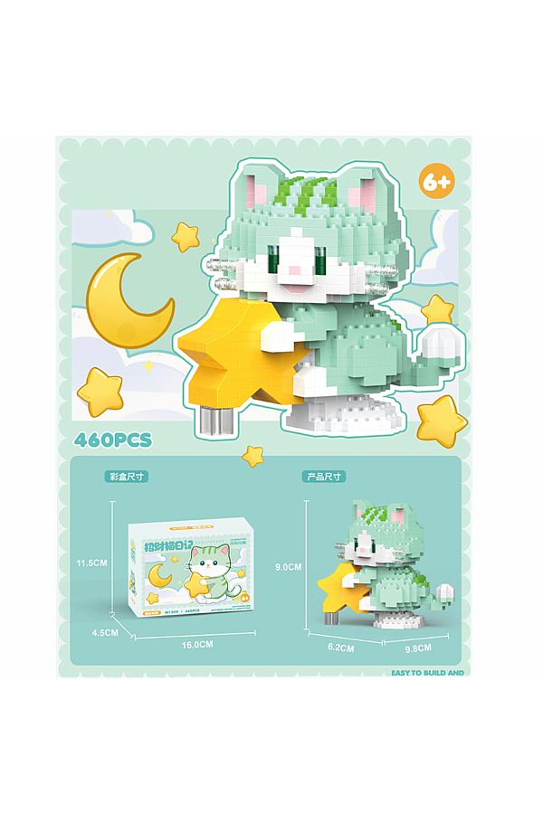 Choice-No Box W1209 New Micro-particle Building Blocks Lucky Cat Children's Assembled Building Blocks Toy B 1