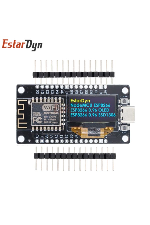 Estardyn-Type-c Usb Nodemcu Esp8266 V3 Development Board With 0.96 Inch Oled Display Ch340 Esp-12f Wifi Modul 1