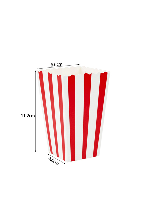 Choice-10pcs A01 10pcs Popcorn Paper Boxes Buckets Red White Stripes Bags Snack Containers For Movie Night 1