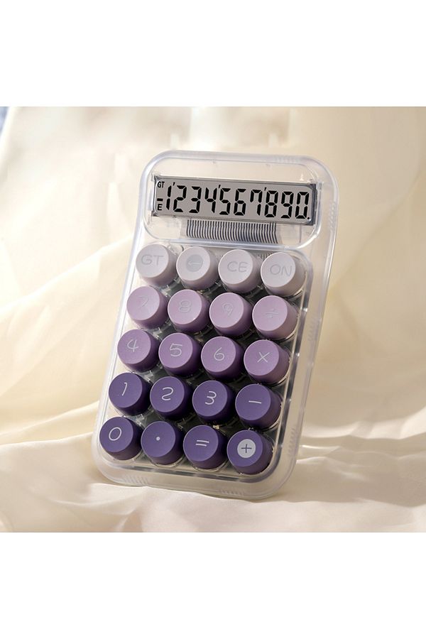 Choice-Purple 1pc Transparent Gradient Large Button Calculator Large Screen Electronic Calculator 10 Digit 1