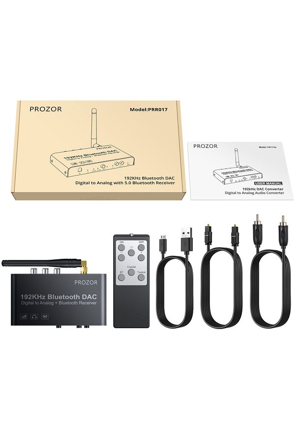 Choice-Black Prozor 192khz Digital To Analog Converter With Remote Bluetooth-compatible Dac Digital Coaxial 1