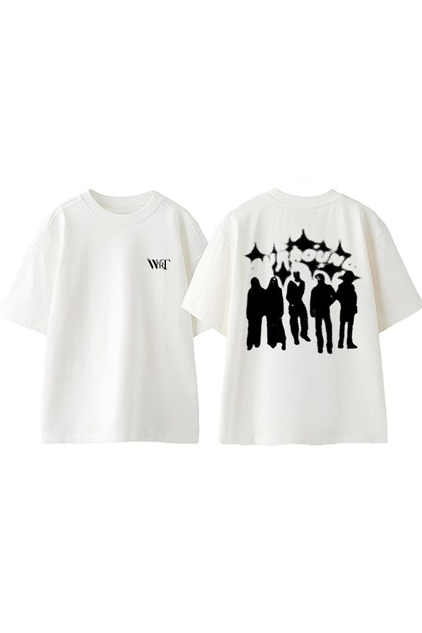 THEWERT-Μπλουζάκι PCDBANDS Design Back Printed Βαμβακερό λευκό oversize μπλουζάκι 1