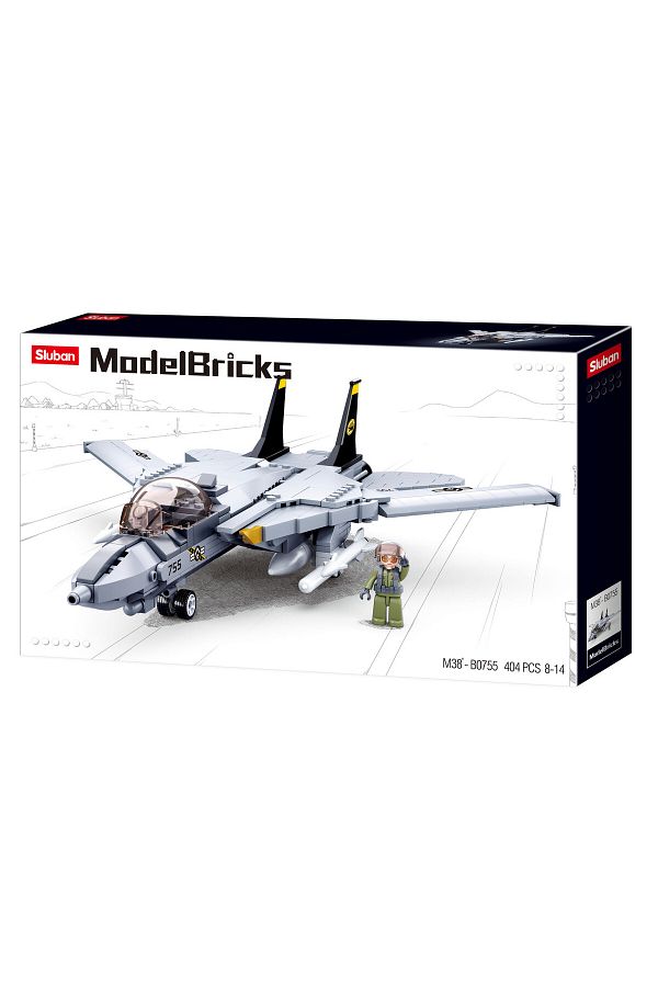 Sluban-Model Bricks Series -Fighter Jet Building Set With Mini Figur - 404 Pcs Multicolored 1